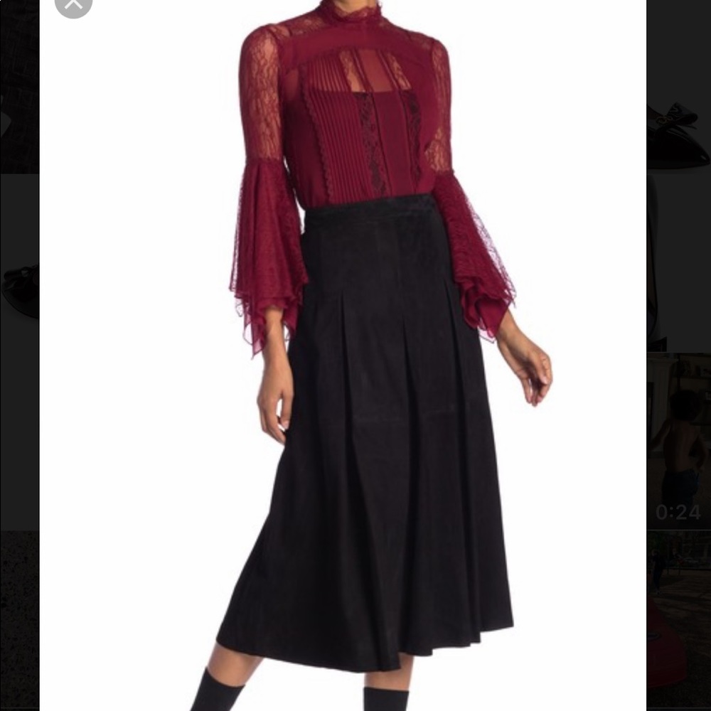 30% off bundle A+O Lee Suede Box Pleated Skirt